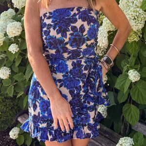 Olivaceous Blue & Beige Floral Romper